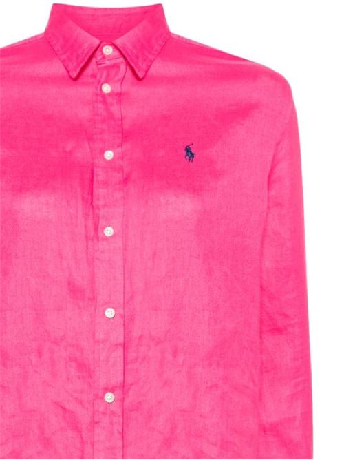 Camicia in lino rosa Polo Ralph Lauren | 211920516014